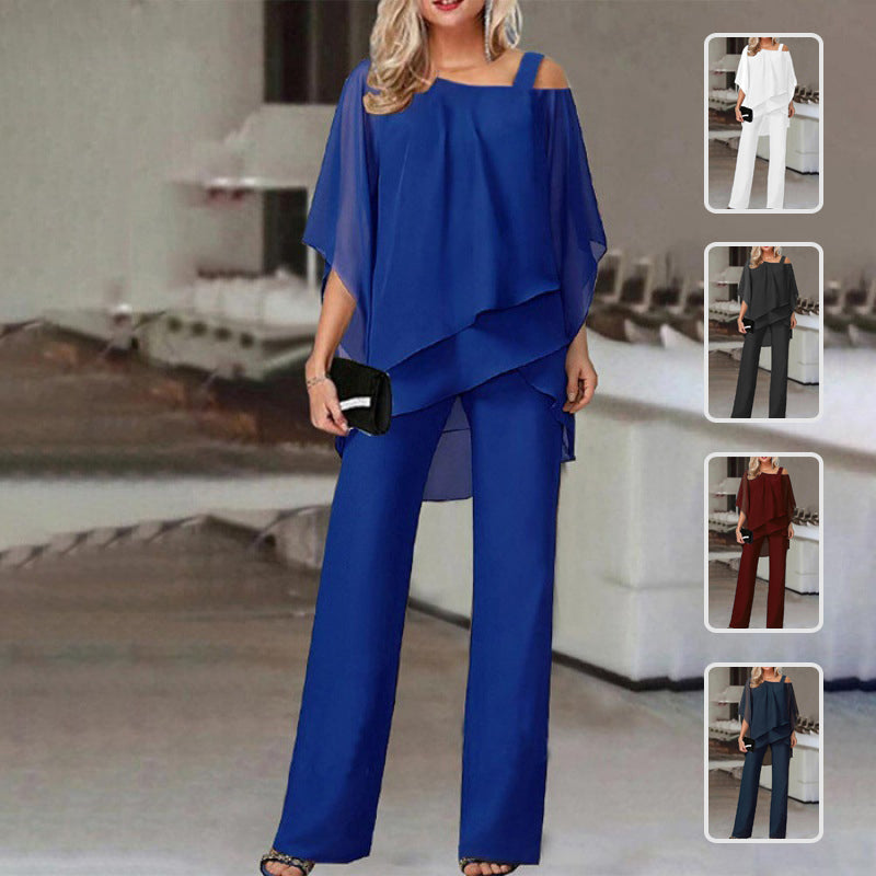 Ensembles Femme : hauts à manches chauve-souris et pantalons droits, coupes amples et asymétriques