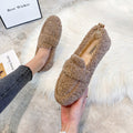 Chaussures Plates d'hiver en Peluche, mocassins tendance à enfiler, chaussures chaudes pour femmes