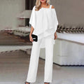Ensembles Femme : hauts à manches chauve-souris et pantalons droits, coupes amples et asymétriques