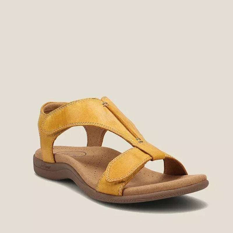 Sandales compensées à plateforme pour femmes, avec bride velcro et semelles épaisses.